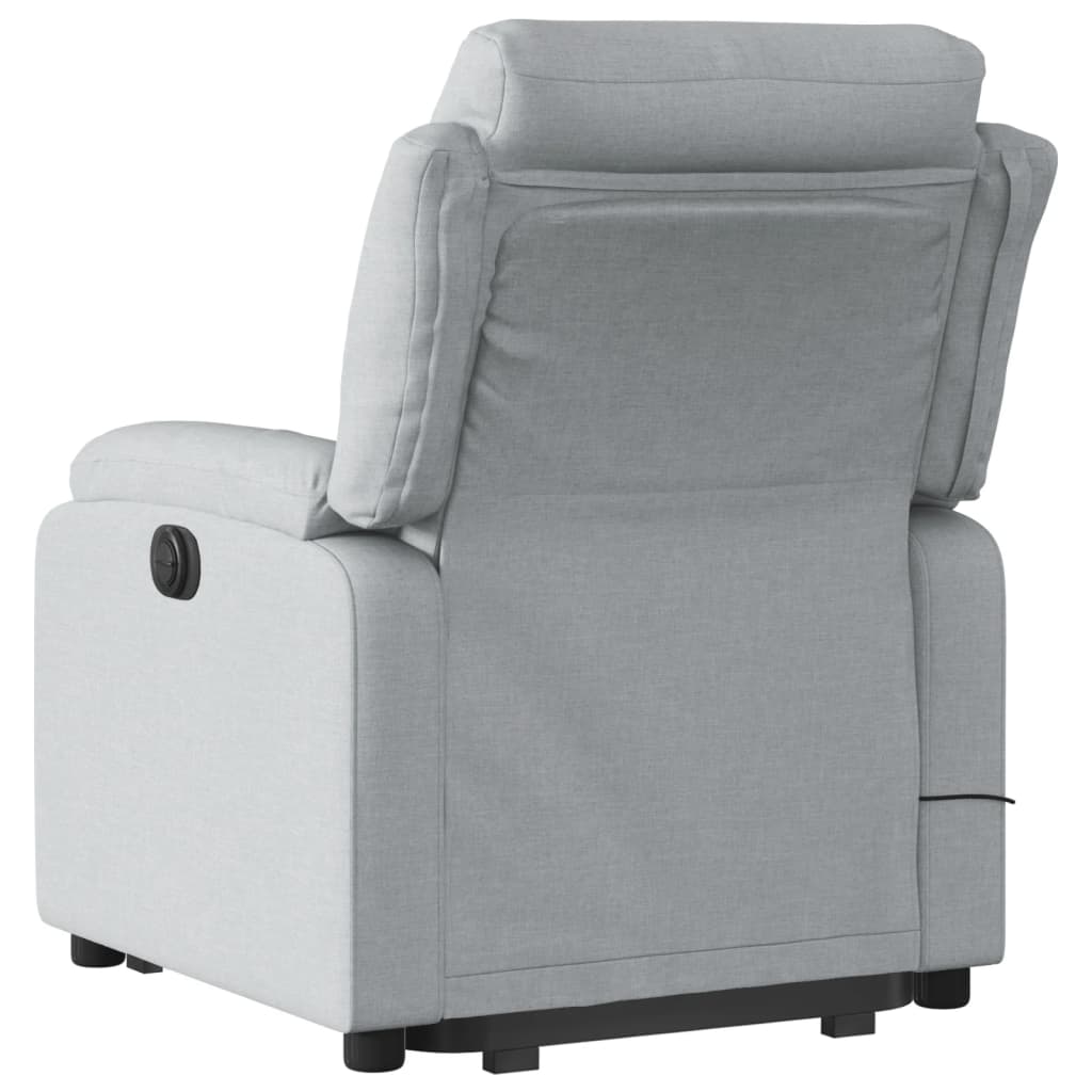 vidaXL Electric Stand up Massage Recliner Chair Light Gray Fabric