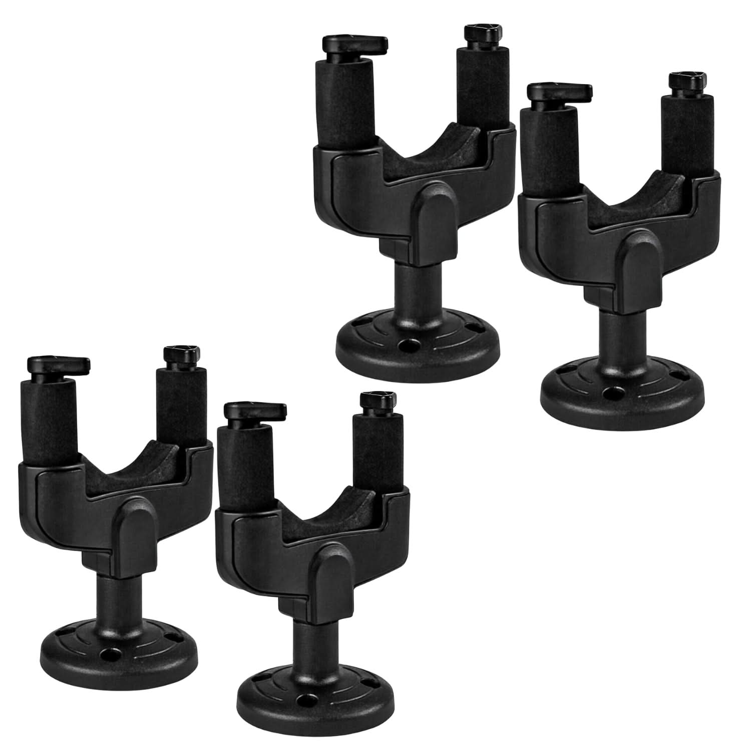 5Core Guitar Wall Mount Hanger 4Pcs Adjustable Display Wall Hook Holder Hard Wood Base