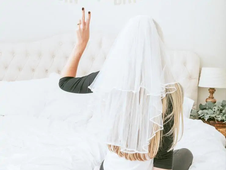 Hand Tie-Dyed Fringe Trimmed Bachelorette Party Veil