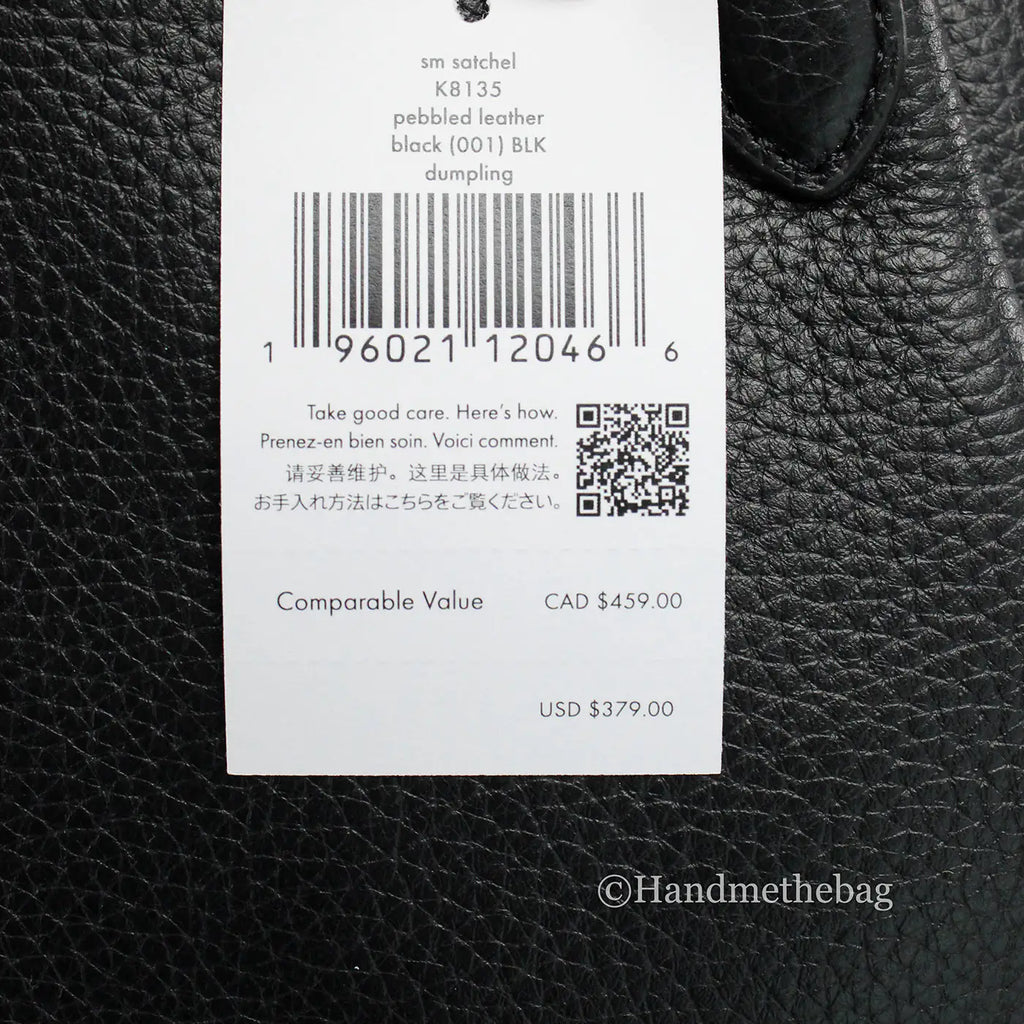 Kate Spade Dumpling Small Black Leather Satchel Crossbody Bag